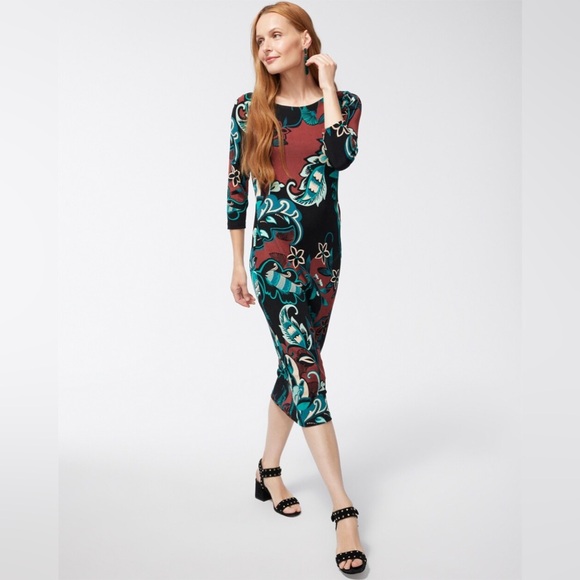 CHICO’S Petite Traveler Floral Dress Size 1 Medium/8 - Picture 2 of 11